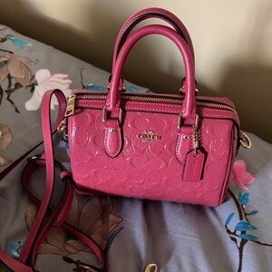 Coach Fuchsia Embossed Satchel